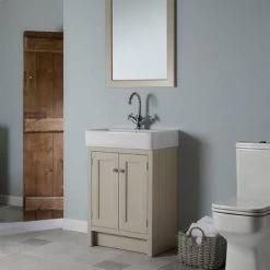 Roper Rhodes Hampton 575mm Countertop Unit & Basin - Mocha -Freestanding Vanity Units Shop HAMP 550 MC D1 460