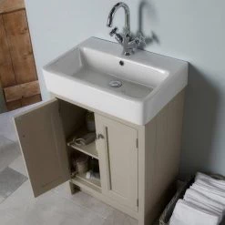 Roper Rhodes Hampton 575mm Countertop Unit & Basin - Mocha -Freestanding Vanity Units Shop HAMP 550 MC D2 460