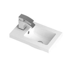 Hudson Reed 405mm Gloss Grey Compact Floor Standing Vanity Unit inc. Basin -Freestanding Vanity Units Shop HRGG405 d2 460