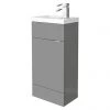 Hudson Reed 405mm Gloss Grey Compact Floor Standing Vanity Unit inc. Basin