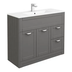 Keswick Grey 1015mm Traditional Floorstanding Vanity Unit