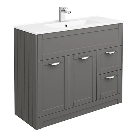 Keswick Grey 1015mm Traditional Floorstanding Vanity Unit 1 Keswick Grey 1015mm Traditional Floorstanding Vanity Unit