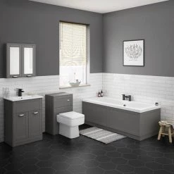 Keswick Grey 620mm Traditional Floorstanding Vanity Unit -Freestanding Vanity Units Shop KES GRY 620 d2 460