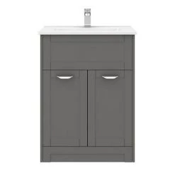 Keswick Grey 620mm Traditional Floorstanding Vanity Unit -Freestanding Vanity Units Shop KES GRY 620 d4 460