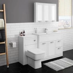 Keswick White 1015mm Traditional Floorstanding Vanity Unit -Freestanding Vanity Units Shop KES WHT 100 d2 460
