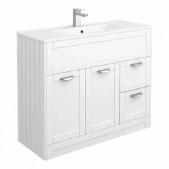 Keswick White 1015mm Traditional Floorstanding Vanity Unit
