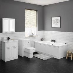 Keswick White 620mm Traditional Floorstanding Vanity Unit -Freestanding Vanity Units Shop KES WHT 620 detail2 460