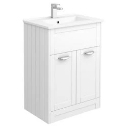 Keswick White 620mm Traditional Floorstanding Vanity Unit