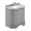 Old London Storm Grey Art Deco 750mm Angled Cabinet with Grey Marble Basin Top