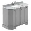 Old London Storm Grey Art Deco 1000mm Angled Cabinet with Grey Marble Basin Top