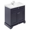 Old London 800mm 2-Door Cabinet & Basin - Twilight Blue