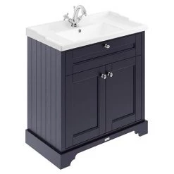 Old London 800mm 2-Door Cabinet & Basin - Twilight Blue