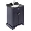 Old London 600mm Cabinet & Single Bowl Black Marble Top - Twilight Blue