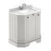 Old London Timeless Sand Art Deco 750mm Angled Cabinet with White Marble Basin Top