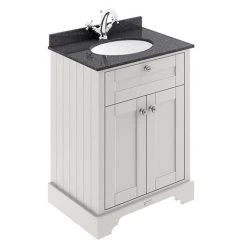 Old London 600mm Cabinet & Single Bowl Black Marble Top - Timeless Sand