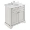 Old London 800mm Cabinet & Single Bowl Grey Marble Top - Timeless Sand