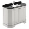 Old London Timeless Sand Art Deco 1000mm Angled Cabinet with Black Marble Basin Top