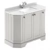 Old London Timeless Sand Art Deco 1000mm Angled Cabinet with White Marble Basin Top