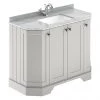 Old London Timeless Sand Art Deco 1000mm Angled Cabinet with Grey Marble Basin Top