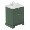 Old London 600mm 2-Door Cabinet & Basin - Hunter Green