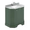 Old London Hunter Green Art Deco 750mm Angled Cabinet with Grey Marble Basin Top
