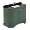 Old London Hunter Green Art Deco 1000mm Angled Cabinet with Black Marble Basin Top
