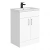 Toreno 600 Basin Unit - High Gloss White with Matt Grey Mid Edged Basin