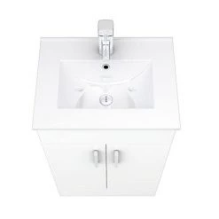 Toreno Small Vanity Sink With Cabinet - 500mm Modern High Gloss White -Freestanding Vanity Units Shop MV500 D4 460