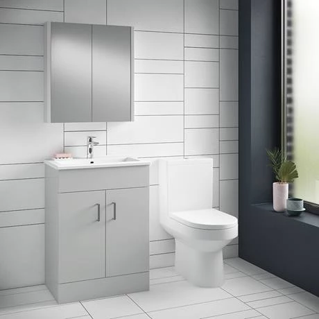Toreno Light Grey 600mm Modern Vanity Unit 5 Toreno Light Grey 600mm Modern Vanity Unit - Image 5