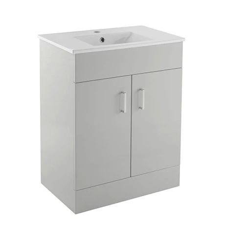 Toreno Light Grey 600mm Modern Vanity Unit 1 Toreno Light Grey 600mm Modern Vanity Unit
