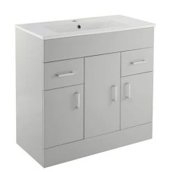Toreno Light Grey 800mm Modern Vanity Unit