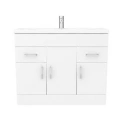 Toreno Basin Unit - 1000mm Modern High Gloss White with Mid Edged Basin -Freestanding Vanity Units Shop MVME1000 d2 460