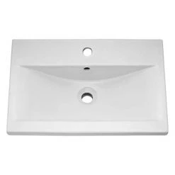 Toreno Basin Unit - 500mm Modern High Gloss White with Mid Edged Basin -Freestanding Vanity Units Shop MVME500 D2 460