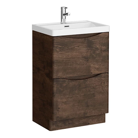 Monza Chestnut 500mm Wide Floor Standing Vanity Unit 1 Monza Chestnut 500mm Wide Floor Standing Vanity Unit