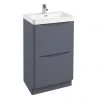 Monza Matt Grey 500mm Wide Floor Standing Vanity Unit