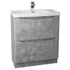 Monza Concrete Effect 750mm Wide Floor Standing Vanity Unit