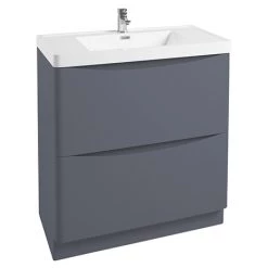 Monza Matt Grey 750mm Wide Floor Standing Vanity Unit