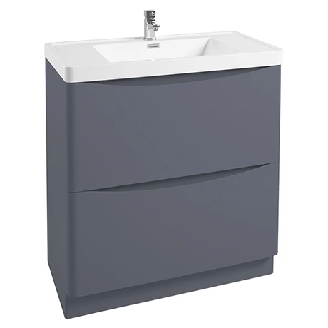 Monza Matt Grey 750mm Wide Floor Standing Vanity Unit 1 Monza Matt Grey 750mm Wide Floor Standing Vanity Unit