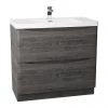 Monza Graphite Oak 900mm Wide Floor Standing Vanity Unit