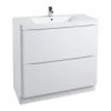 Monza Gloss White 900mm Wide Floor Standing Vanity Unit