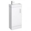 Milan Small Floor Standing Vanity Basin Unit - Gloss White (W400 x D222mm)