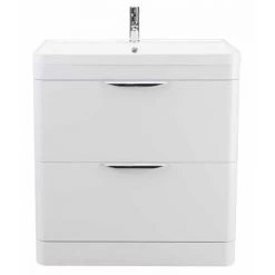 Monza Floor Standing Vanity Unit w. Chrome Handles W800 x D445mm 6 Monza Floor Standing Vanity Unit w. Chrome Handles W800 x D445mm -Freestanding Vanity Units Shop Monza 800 Floor Standing Vanity Unit with Basin d1 460