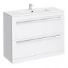 Nova 1000mm Vanity Sink With Cabinet - Modern High Gloss White