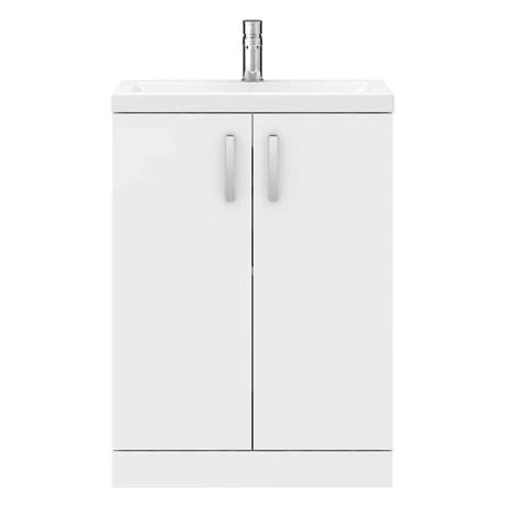 Pallas 600 Modern Gloss White Floor Standing Vanity Unit 5 Pallas 600 Modern Gloss White Floor Standing Vanity Unit - Image 5
