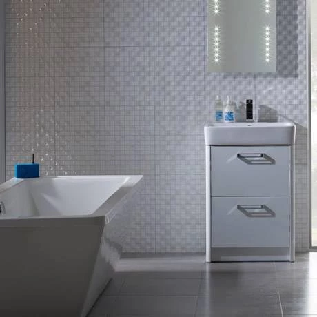 Tavistock Q60 575mm Freestanding Unit & Basin - Gloss White 3 Tavistock Q60 575mm Freestanding Unit & Basin - Gloss White - Image 3