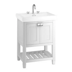Burlington Riviera Matt White 650mm Vanity Unit with Square Basin