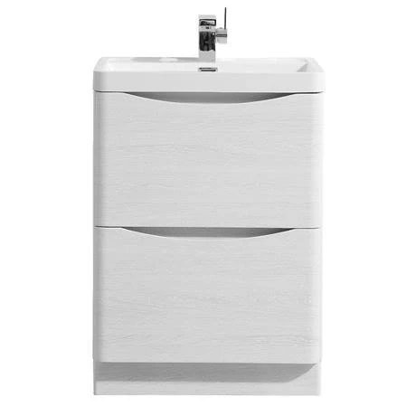 Monza White Ash 600mm Wide Floor Standing Vanity Unit 5 Monza White Ash 600mm Wide Floor Standing Vanity Unit - Image 5