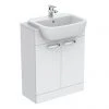 Ideal Standard Tempo 650mm Gloss White Vanity Unit - Floor Standing 2 Door Unit