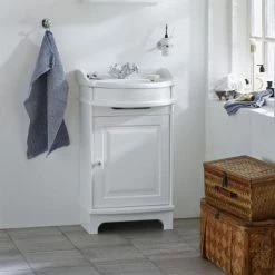 Miller - Traditional 1903 50 Single Door Vanity Unit with Ceramic Basin -Freestanding Vanity Units Shop TRAD50RHFS D3 460