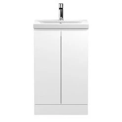 Hudson Reed Urban Satin White 500mm Floor Standing 2-Door Vanity Unit - URB107A